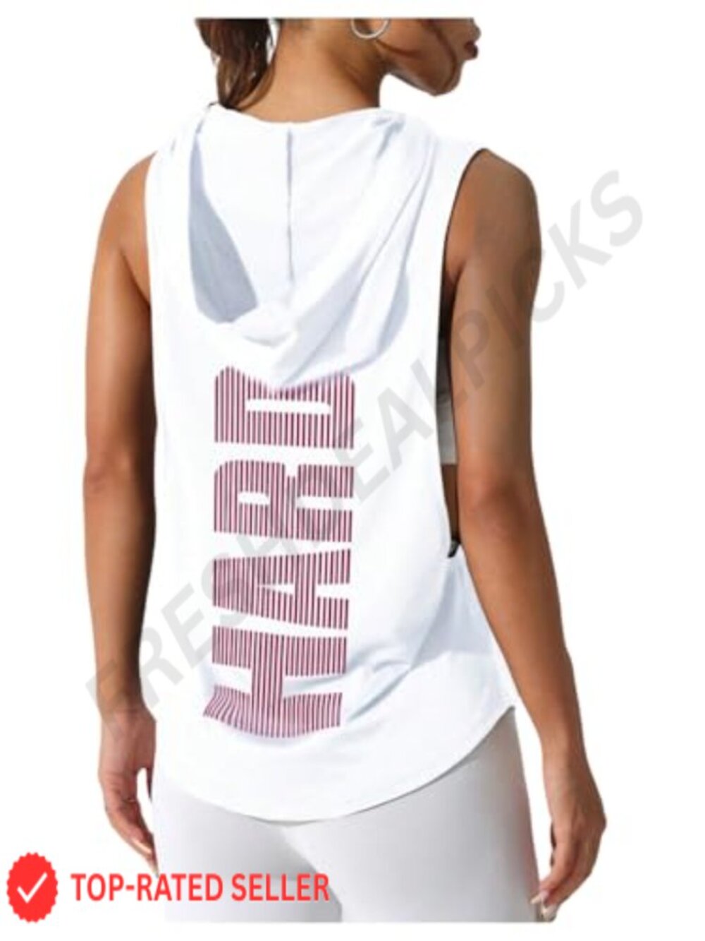 Women's Workout Hooded Tank Top Sleeveless Athletic Gym Yoga Shirt